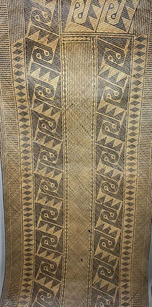 Large, finely braided antique sleeping mat...
