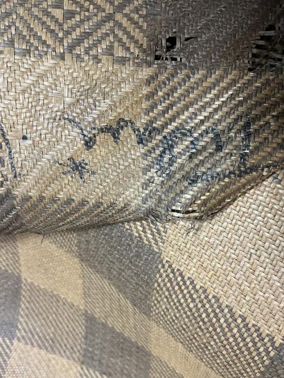 Large, finely braided antique sleeping mat...
