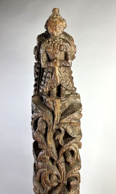 Wooden element of a ceremonial chariot representing...