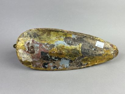 Antique wooden duck caller. Trace of polychromy....