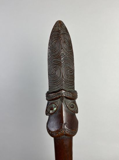 Taiaha or war and chieftaincy club/stick,...