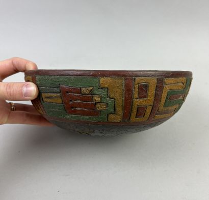Bowl with polychrome champlevé decoration...