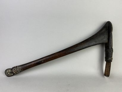 Adze with metal blade, salvaged or exchanged,...