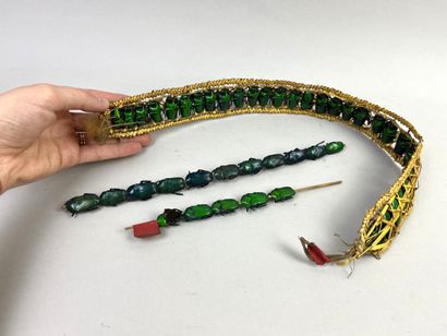 Large orchid root headband decorated with...