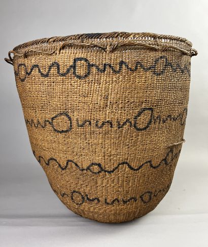 A large, ancient woven basket worn by shamans...