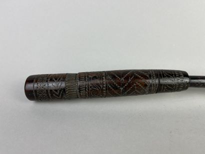 Adze with patterned metal blade and handle...