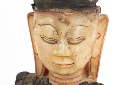 Seated Buddha in Mâravijaya (victorious over...