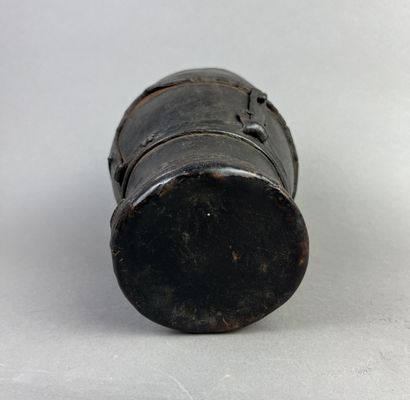 Small hand drum. Wood covered with buffalo...