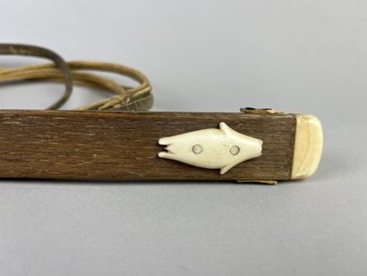 Long sledge whip with wooden handle ending...