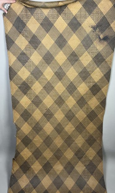 Large, finely braided antique sleeping mat...