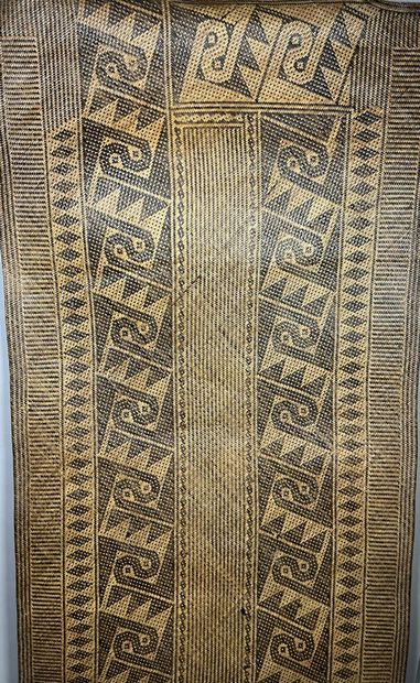 Large, finely braided antique sleeping mat...
