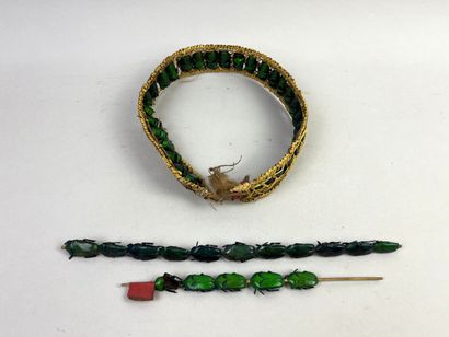Large orchid root headband decorated with...