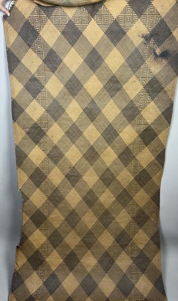 Large, finely braided antique sleeping mat...