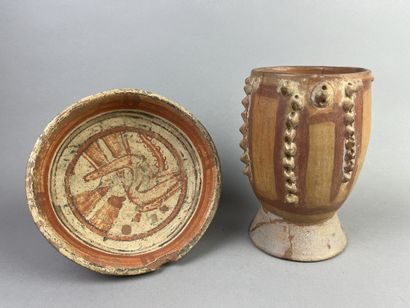 Set of two objects: A geometrically decorated...