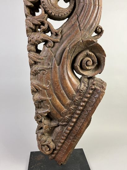 Wooden element of a ceremonial chariot representing...