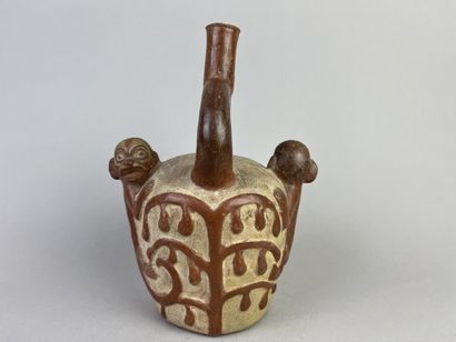 Spherical vase with a flat haystack topped...
