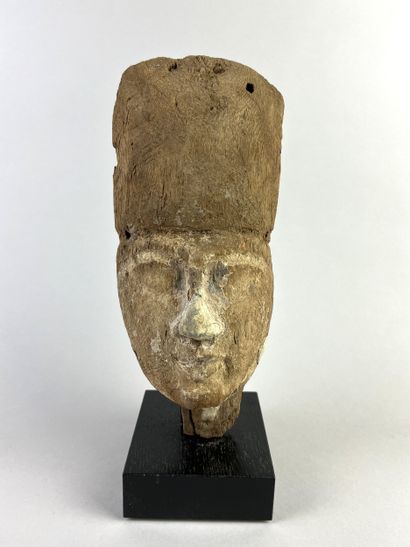 Anthropomorphic mask from a sarcophagus....