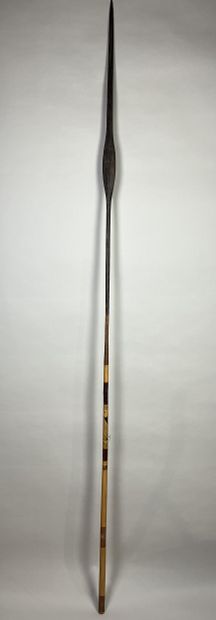 Composite war spear consisting of a hardwood...