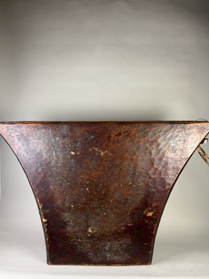 Slot drum. Idiophone. Recessed wood with...