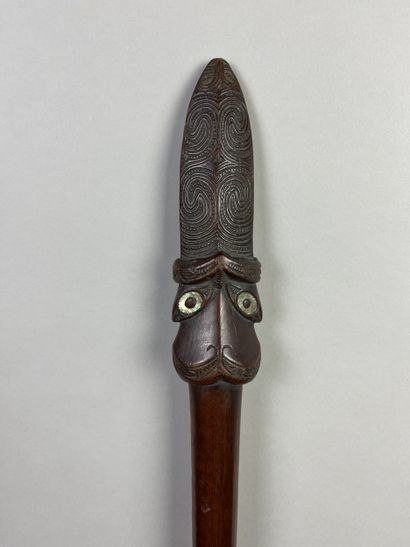 Taiaha or war and chieftaincy club/stick,...