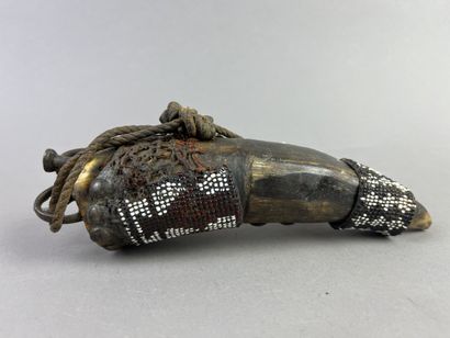 Mohara talisman horn, partially covered with...