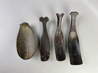 Set of three ceremonial spoons. Jackfruit...