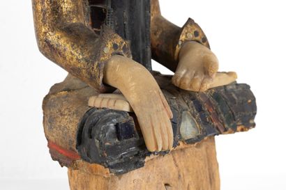 Seated Buddha in Mâravijaya (victorious over...