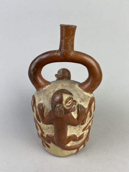 Spherical vase with a flat haystack topped...
