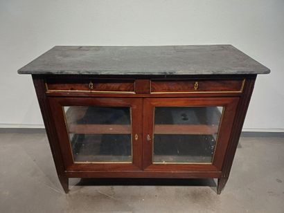 Bureau cylindre en acajou et placage d'acajou....