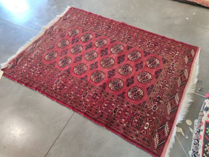 Tapis en laine nouée main à décor de motifs...