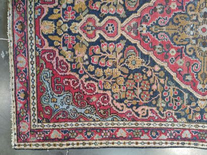 Tapis en laine nouée main à décor de fleurs...