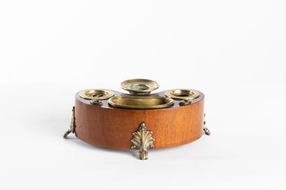 Serviteur de bureau en acajou massif à caissons...