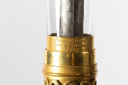 Paire de lampes en bronze ciselé et doré....