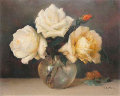 PERRON Charles, 1893-1958
Roses au vase de...
