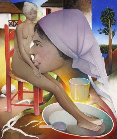 GOURGUE Enguerrand, 1930-1996
Profil et baigneuse
huile...