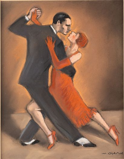 OTERO Mariano, 1942-2019
Danseurs de tango
pastel,...