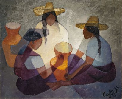 TOFFOLI Louis, 1907-1999
Intimité mexicaine
huile...