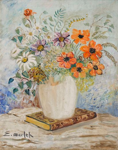 MACLET Elisée, 1881-1962
Bouquet au livre
huile...
