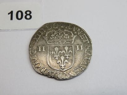 Monnaie Royale - Louis XIII - 1/4 écu, titulature...