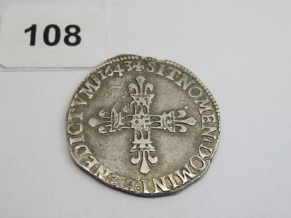 Monnaie Royale - Louis XIII - 1/4 écu, titulature...