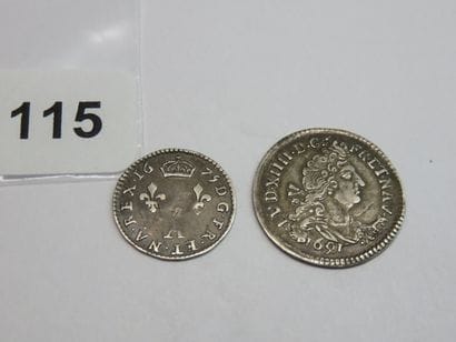 Monnaies Royales - Louis XIV - Lot of 2 silver...