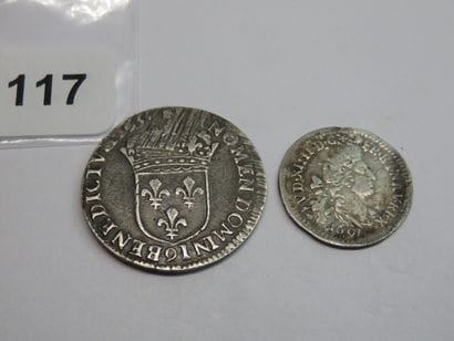 Monnaies Royales - Louis XIV - Lot of 2 silver...