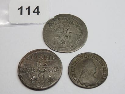 Monnaies Royales - Louis XIV - Lot of 3 coins:...