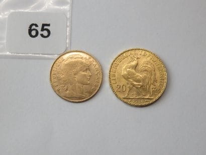Gold coins - France - Lot of two coins, 10...