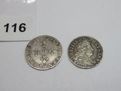 Monnaies Royales - Louis XIV - Lot of 2 silver...