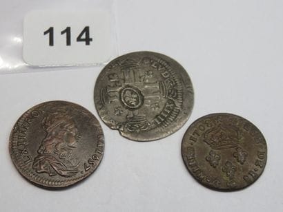 Monnaies Royales - Louis XIV - Lot of 3 coins:...