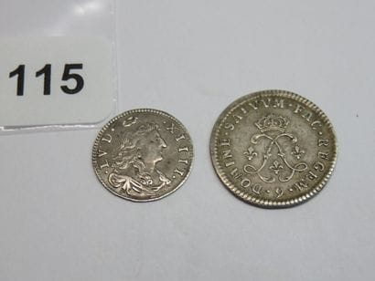Monnaies Royales - Louis XIV - Lot of 2 silver...