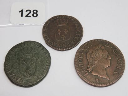 Monnaies Royales - Louis XV - Lot of 3 copper...