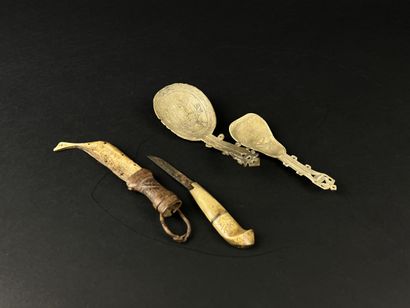 Set of two spoons. The handle is decorated...