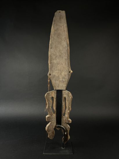 Standing figure. Bark, (visible chips). Height:...
